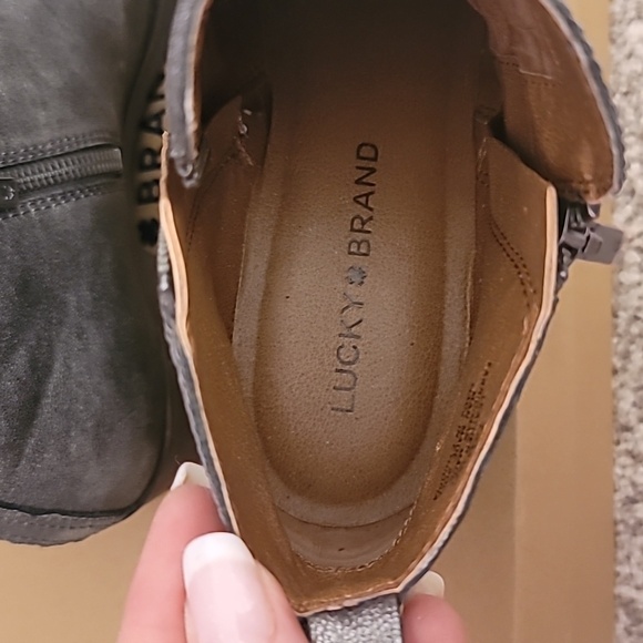 Lucky Distressed Pewter Rock Boots Size 10 VGUC - Picture 4 of 6